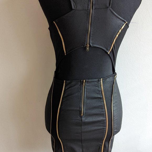 Boutique Five A'Gaci Black/Gold Mini Dress with Cut-Out - Picture 7 of 7